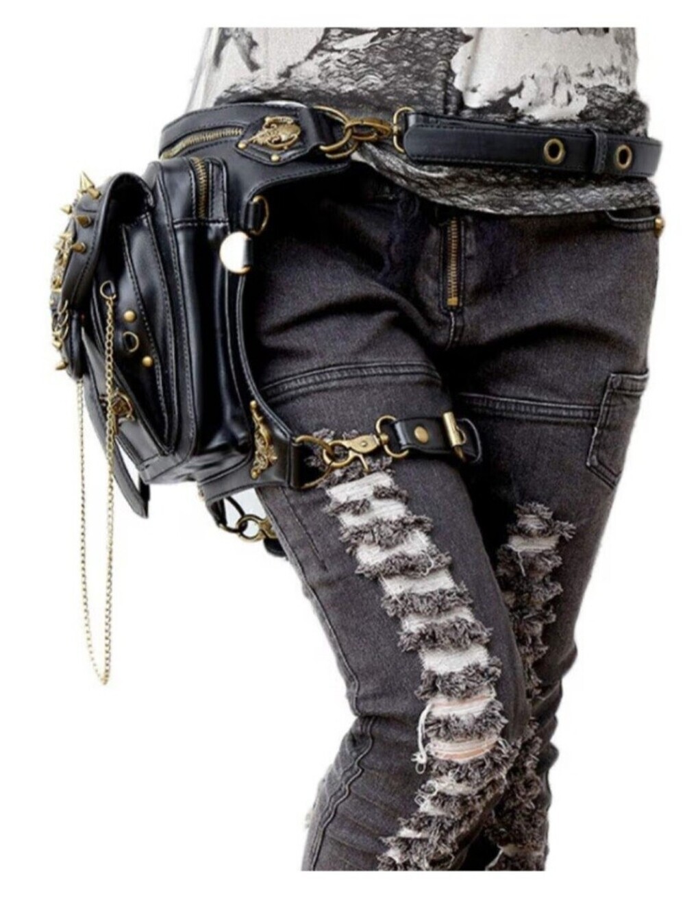 STEEL MOSTER Gothic  Steampunk  Handbag  For  Men and Women Hiking Fanny Pack.